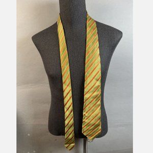 KITON NAPOLI SEVEN FOLD STRIPED GREEN 100% SILK NECKTIE MADE IN ITALY MINT